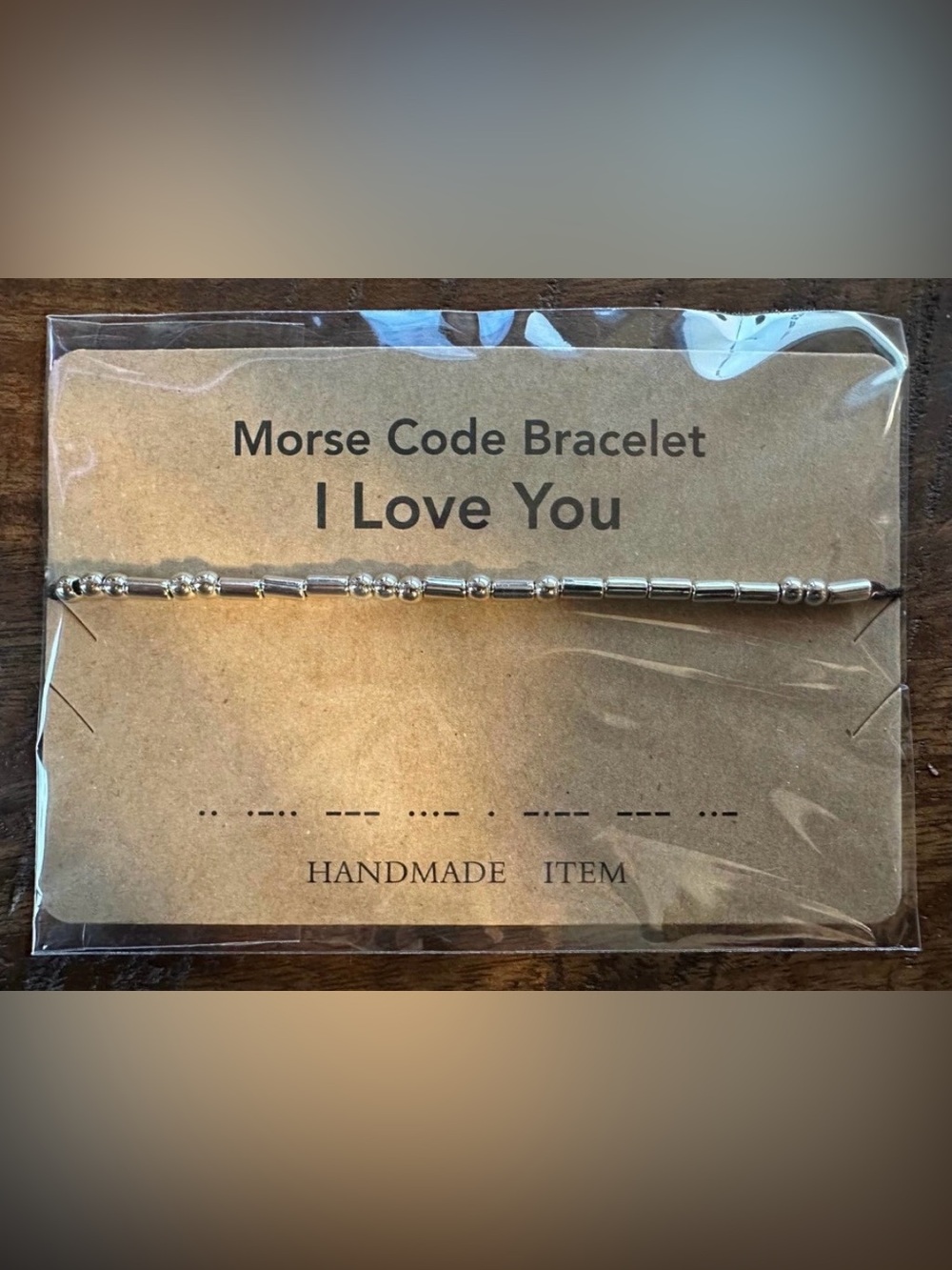 Morse Code Bracelet "I Love You" - Silver
